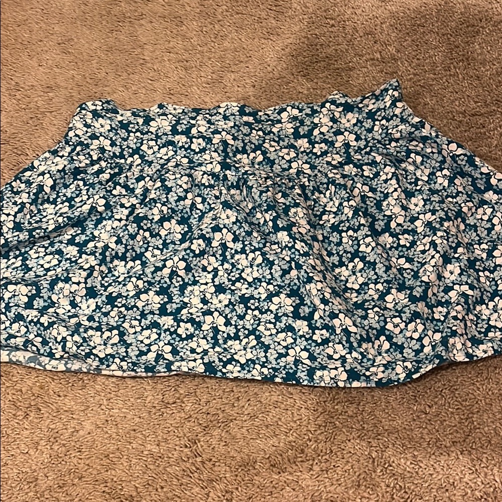Abound Blue Pleated Skater Mini Skirt